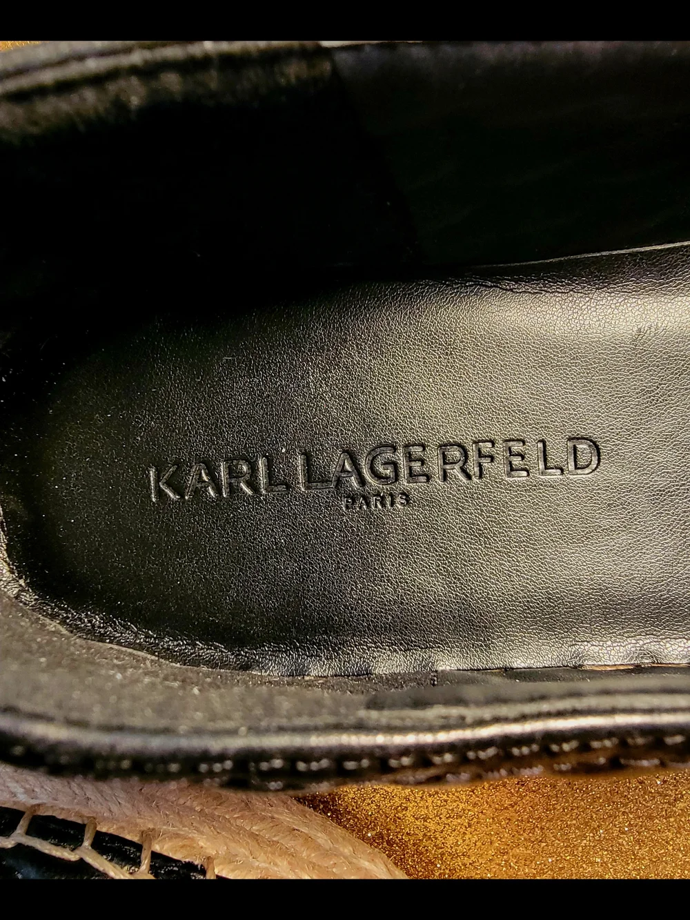 Karl Lagerfeld Paris Quilted Black Leather Espadrilles NWOT [Size 6.5]
